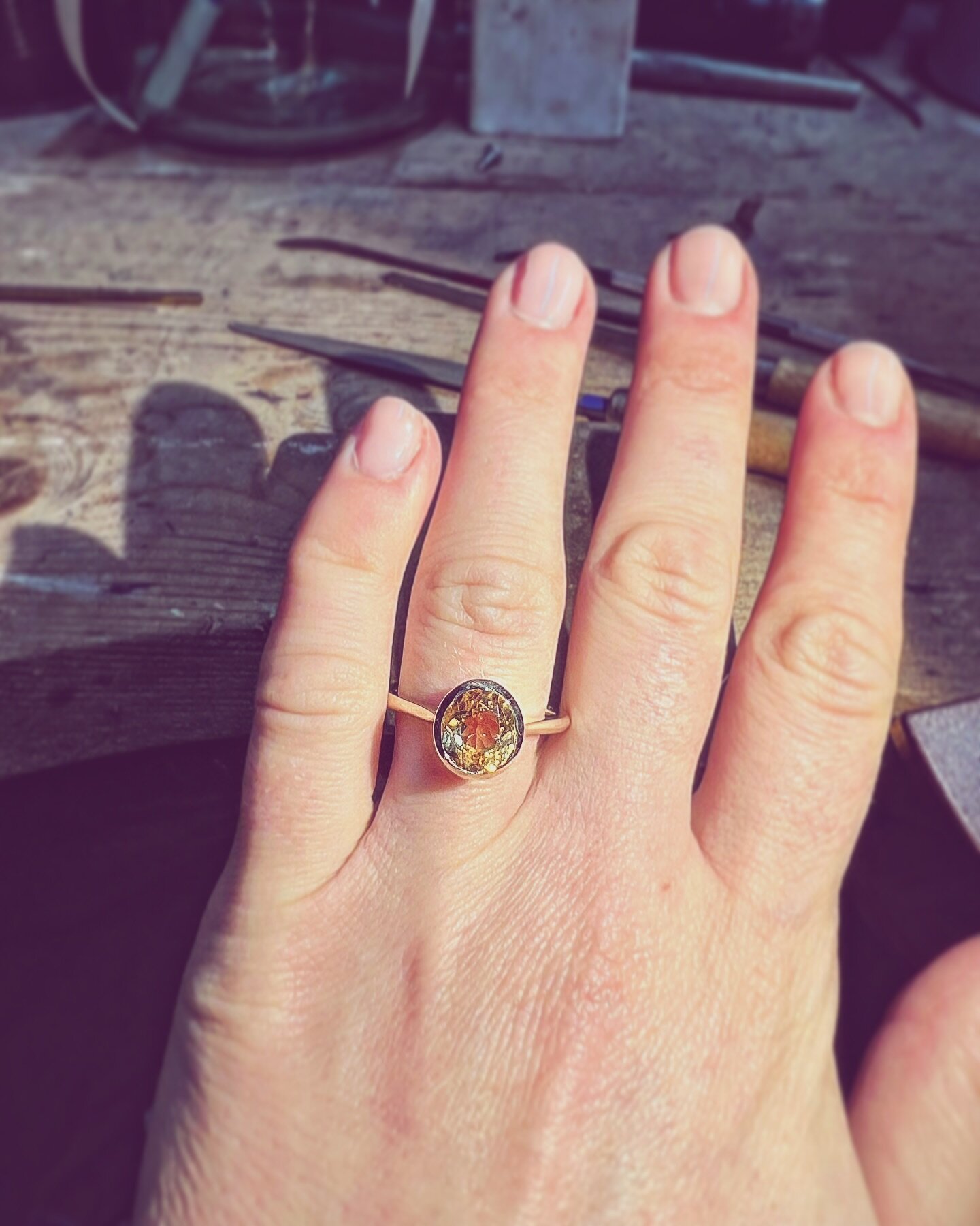 🧡🍊Fresh off our jewellers bench and off to a new home you go. Citrine engagement ring. 

#citrinering #engaged💍 #jeweller #lancashirejewellery