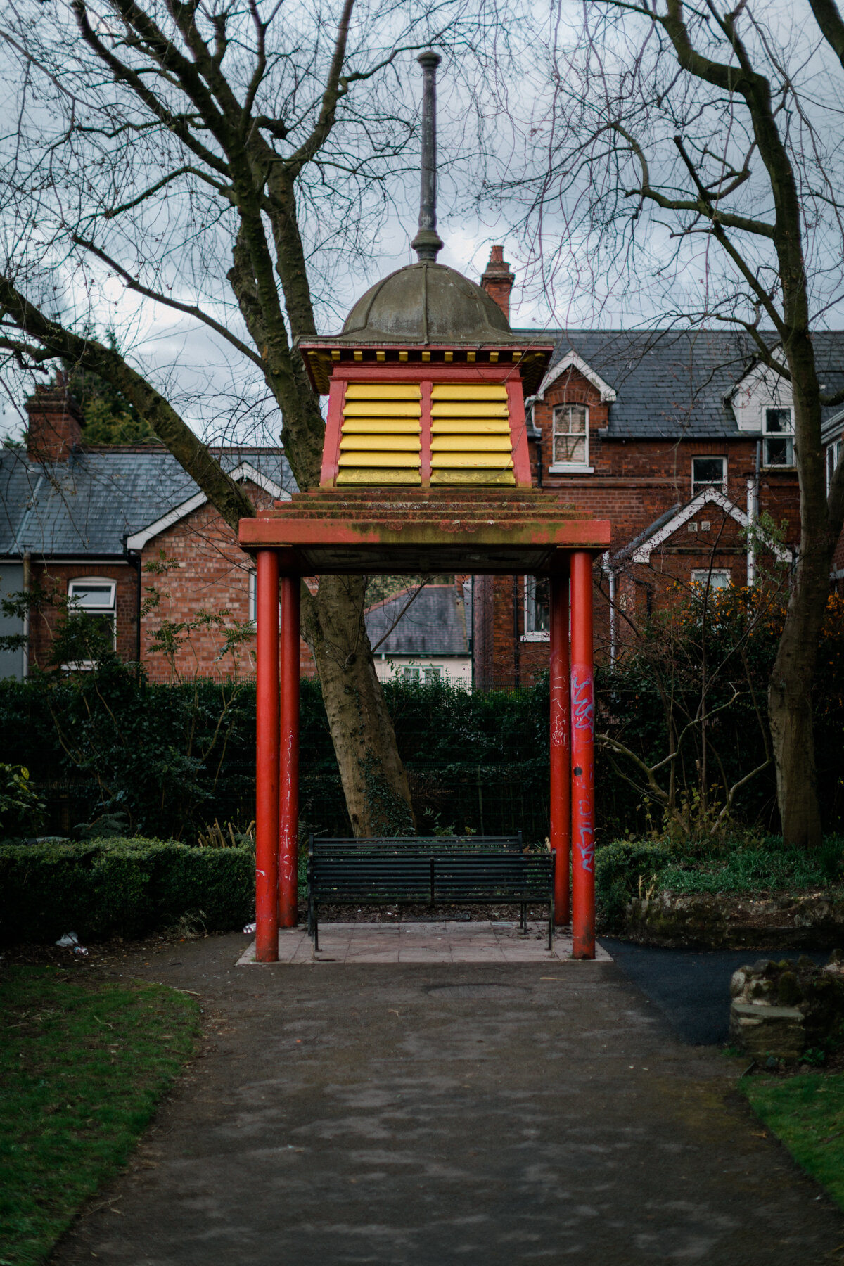 A normally busy meeting and sometimes drinking spot in Botanic Gardens, Belfast