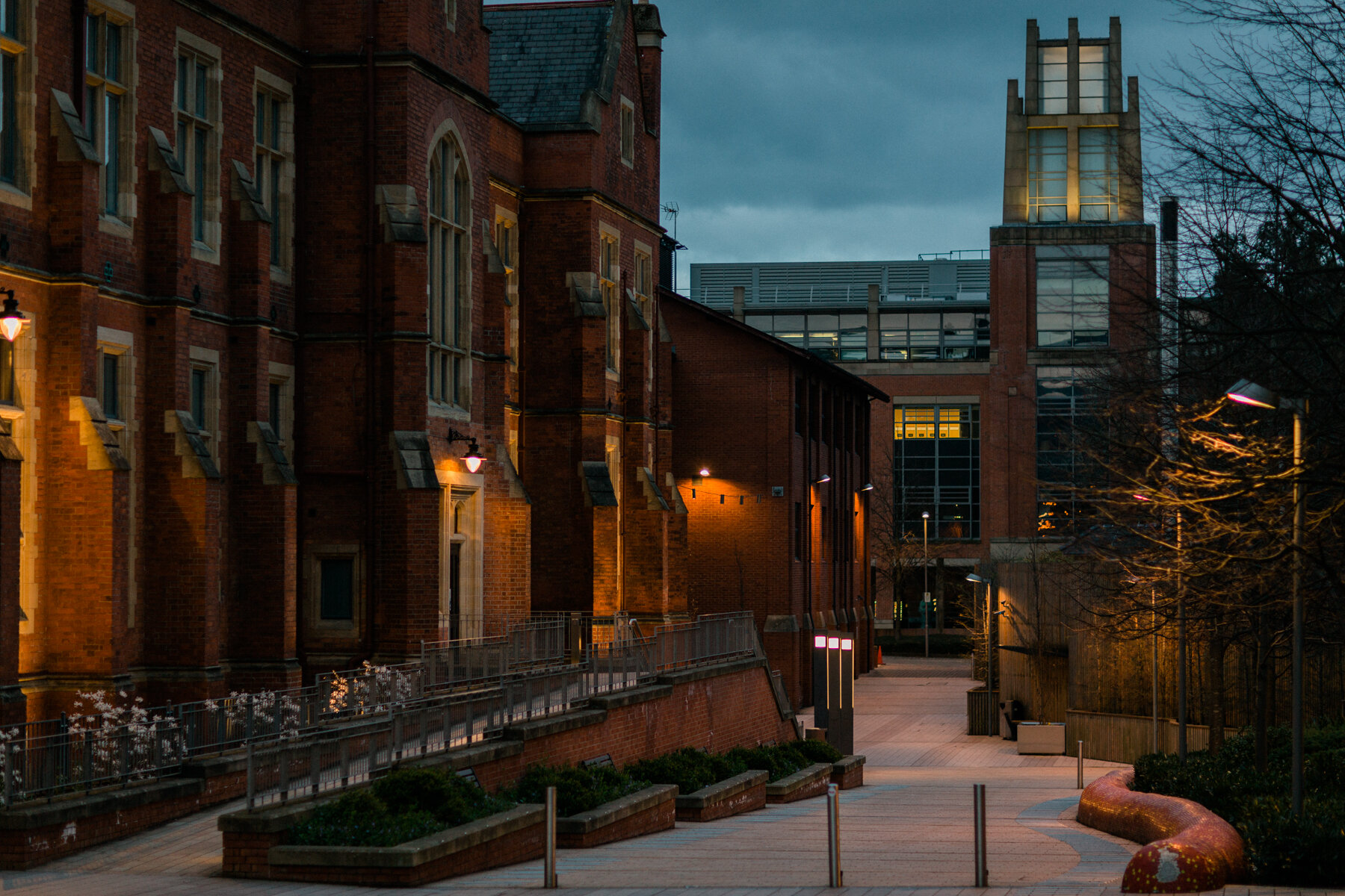 A deserted Queens University, Belfast.