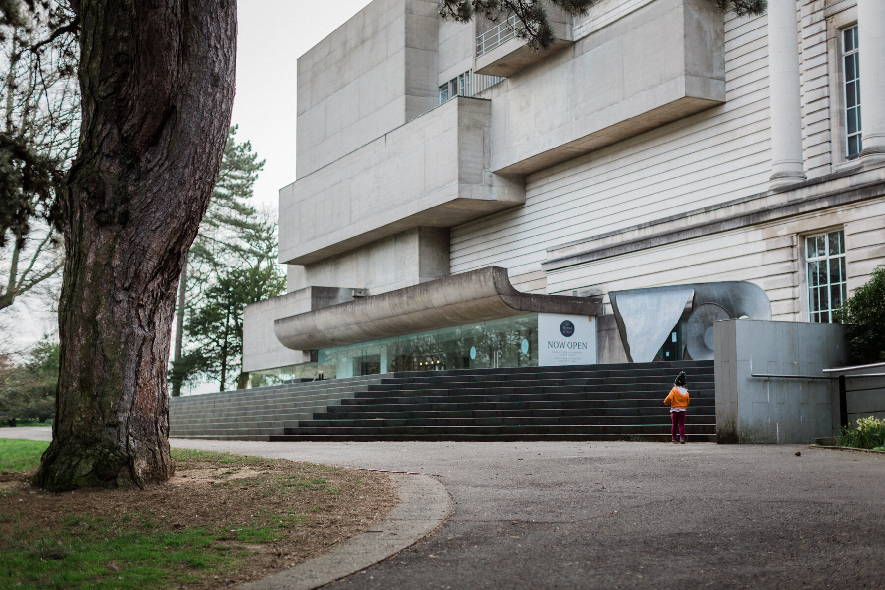 The brutalist architecture of the Ulster Museum, sits silently during the crisis.