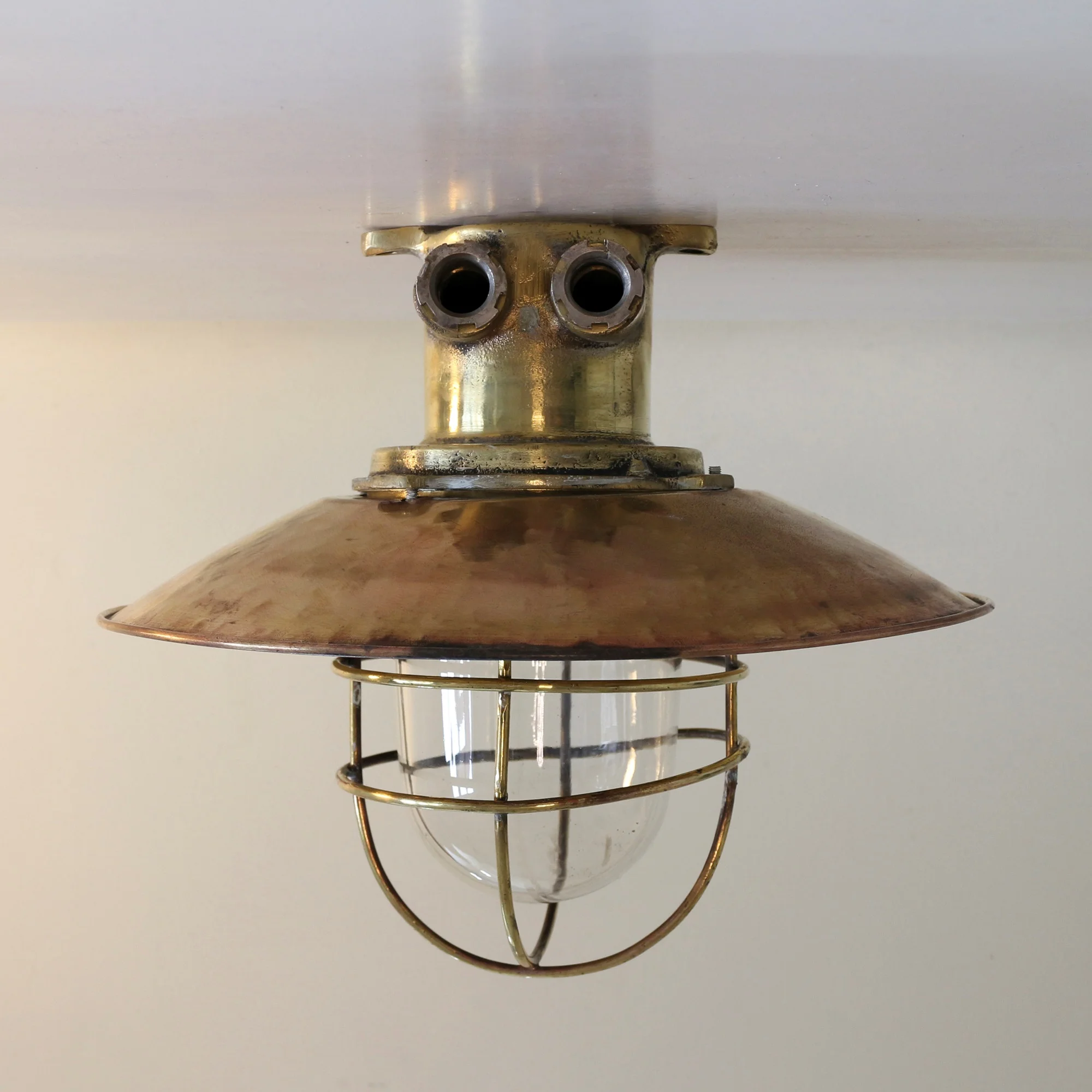 Vintage industrial Brass hanging light