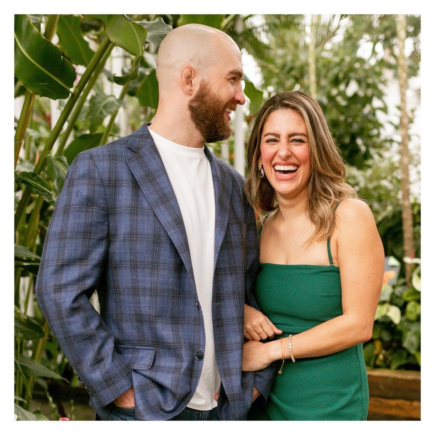 Ashley &amp; Alex! We had a good time exploring the @myriadgardens for engagement photos! So happy for you two. Cheers to sharing the same last name and the same wedding date 😜🤠

#jordanclarkphoto