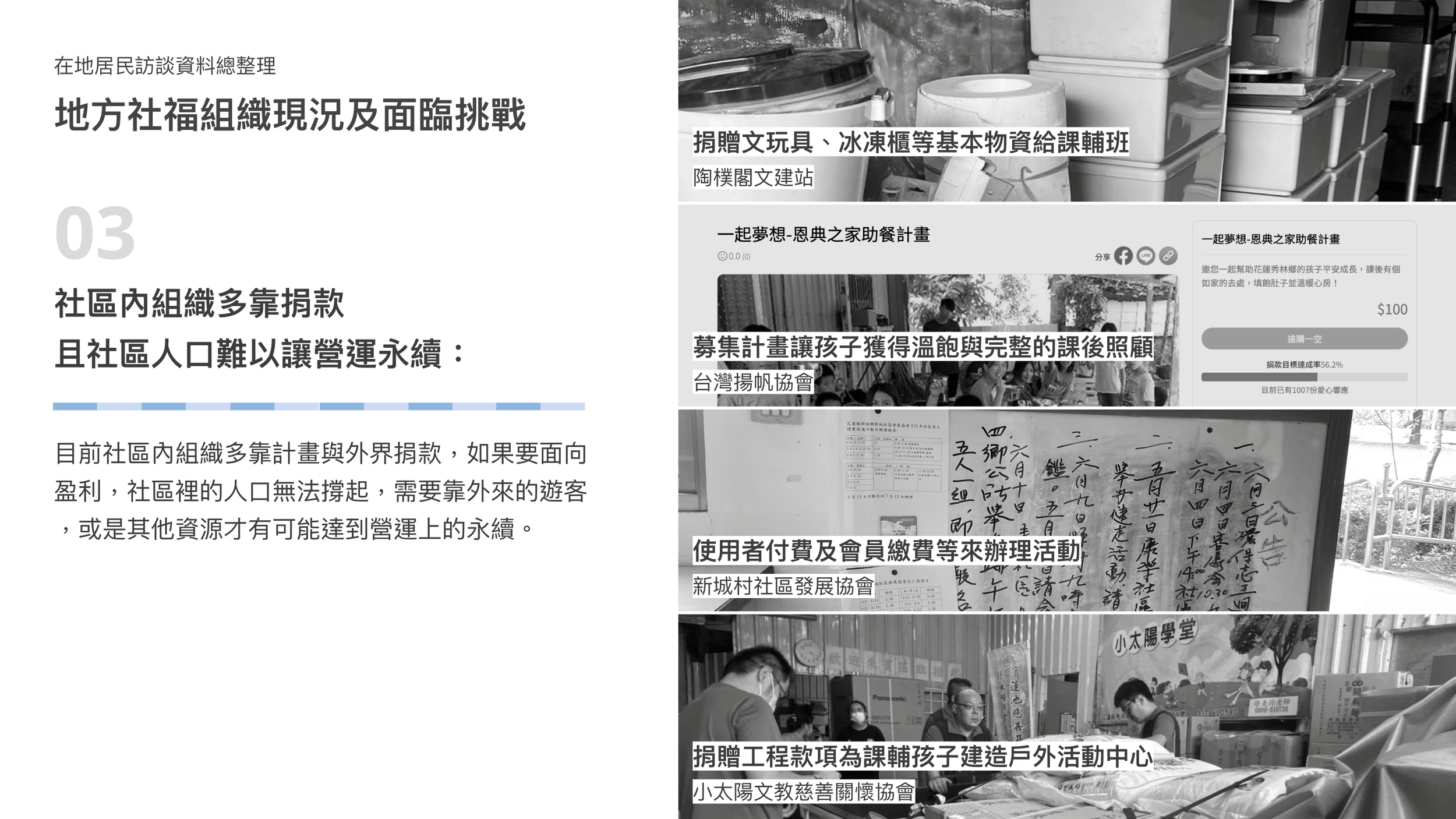 地方社福組織需求與挑戰