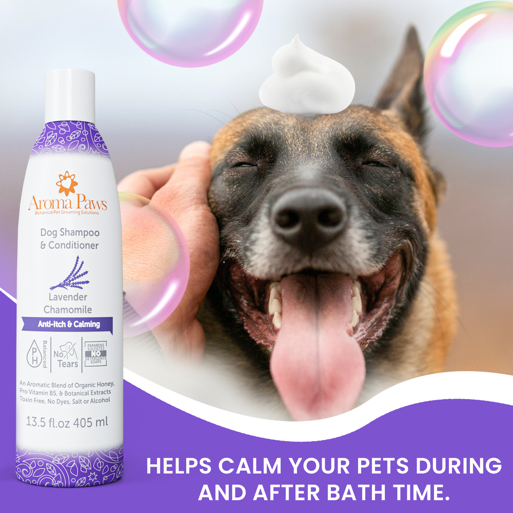 Calm All Natural Lavender Dog Shampoo - USDA Certified Organic Dog Shampoo Wit