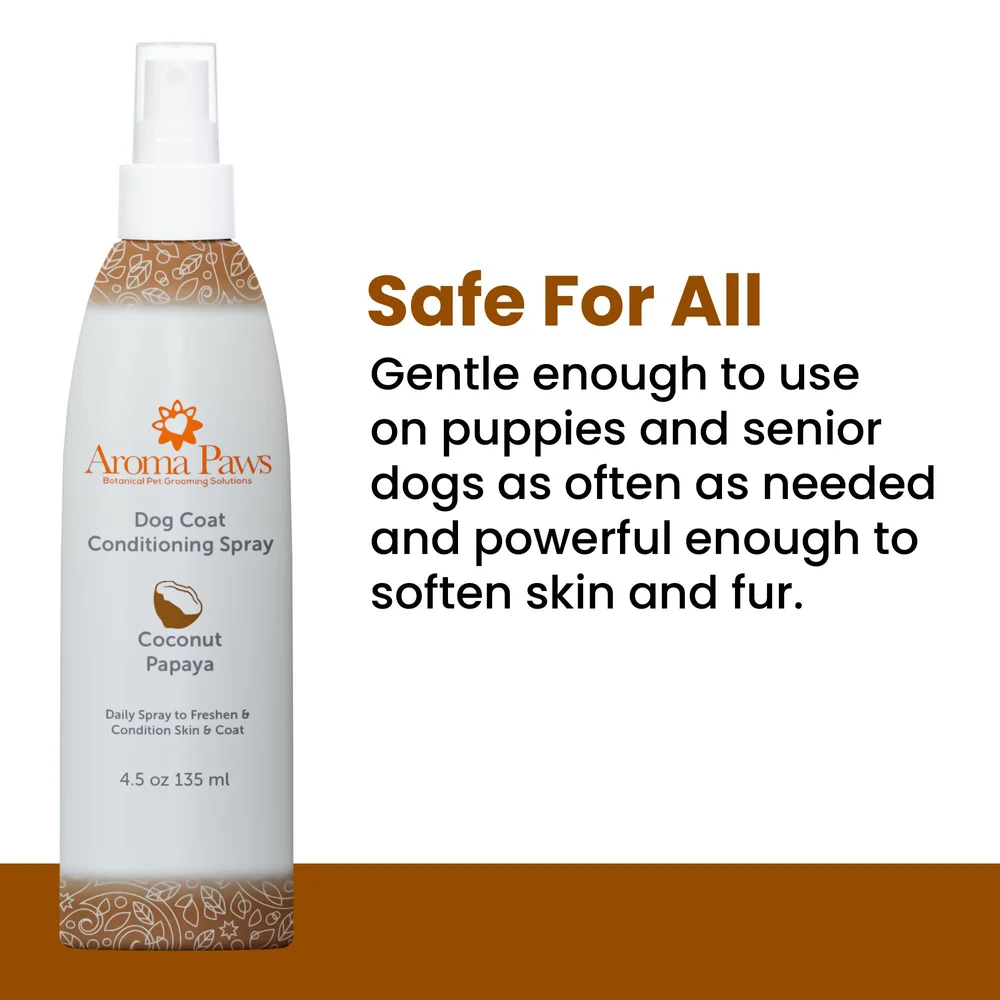 Coconut Papaya Dog Coat Conditioning Spray, Aroma Paws Alcohol