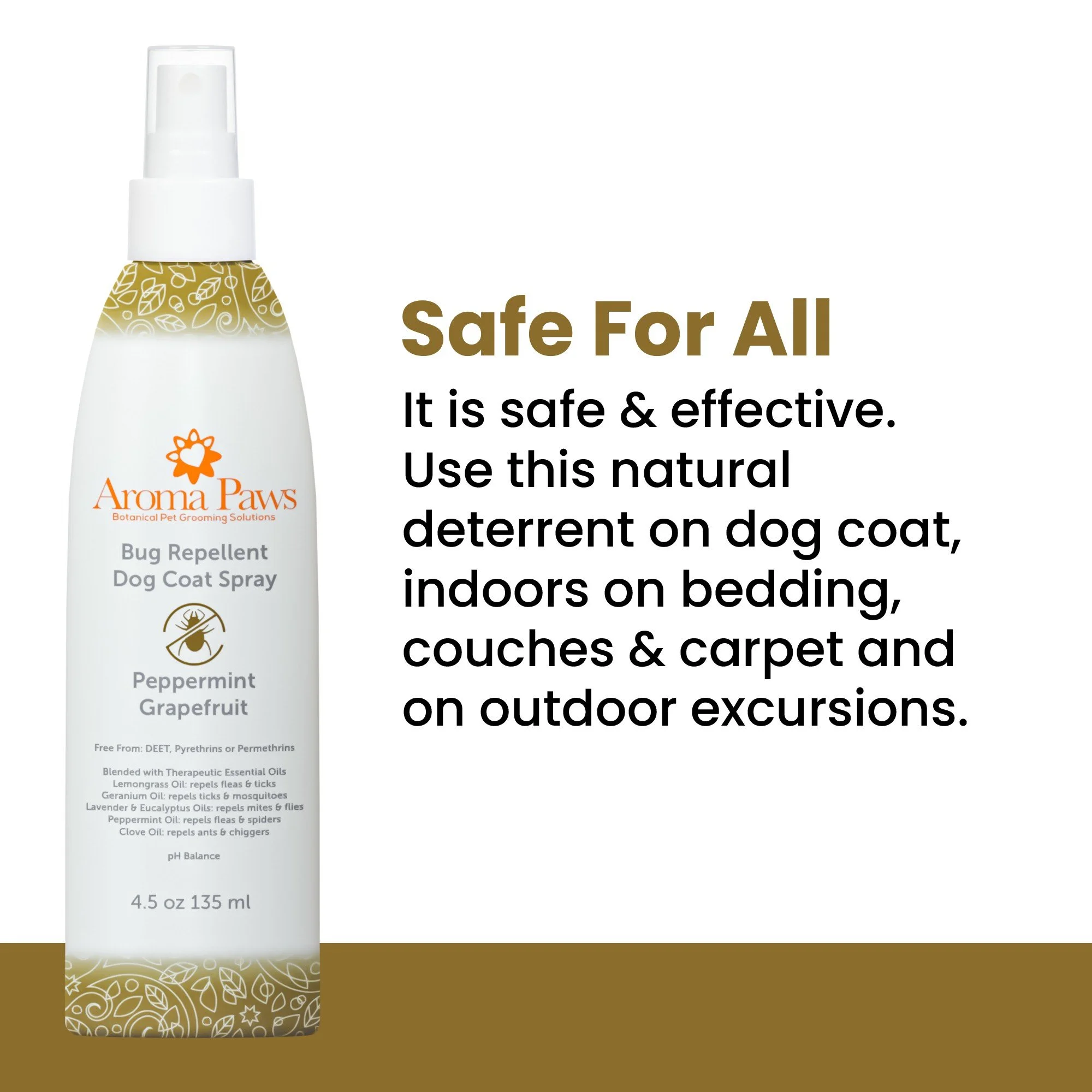 4.5 Oz Bug Repellent Dog Coat Spray — Aroma Paws