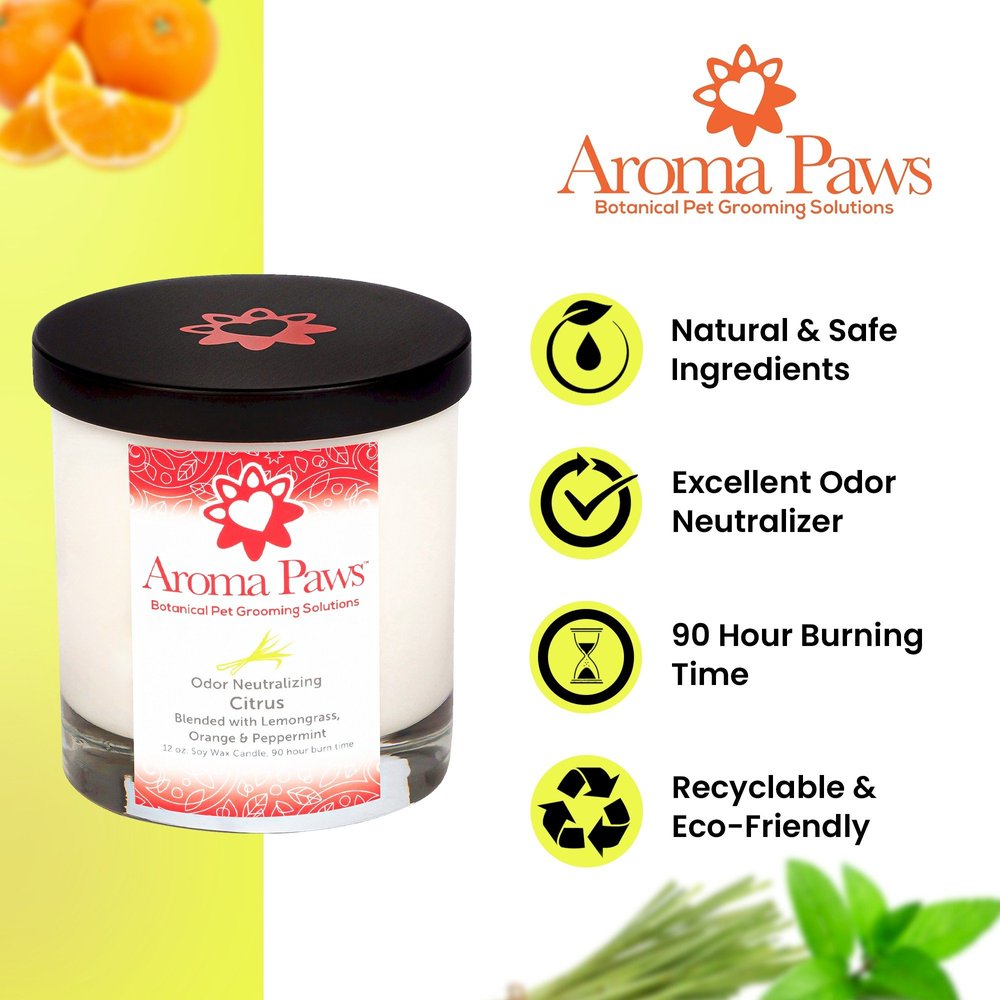 12 Oz. Odor Neutralizing Candle Citrus — Aroma Paws