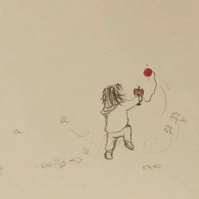 Autumn. Who remembers playing with this traditional toy?

A small project with @in.thehood 
Four original drawings are up on the wall of one of intheHood's apartments. 
If you're visiting Tokyo and need a place to stay, stay with intheHood and mayybb