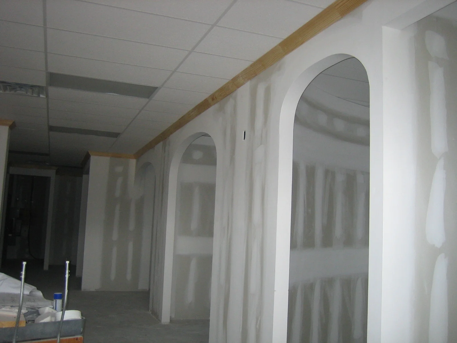  Drywall being finished. 