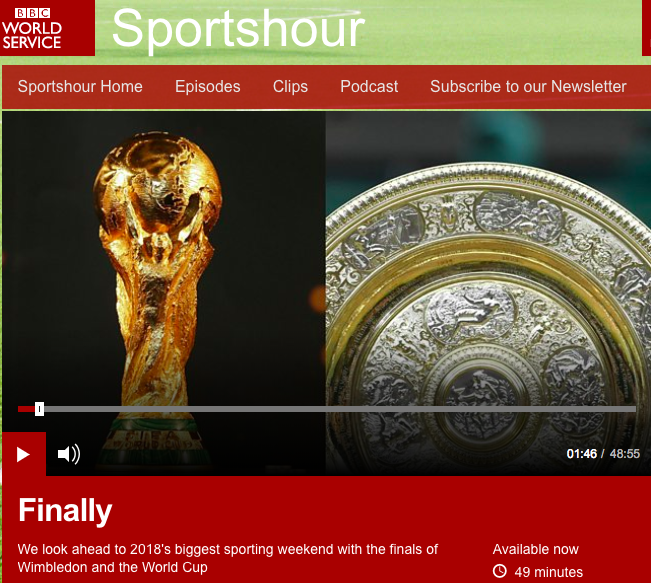 A discussion with BBC Sportshour on France's World Cup hopes just prior to the July 15th final.