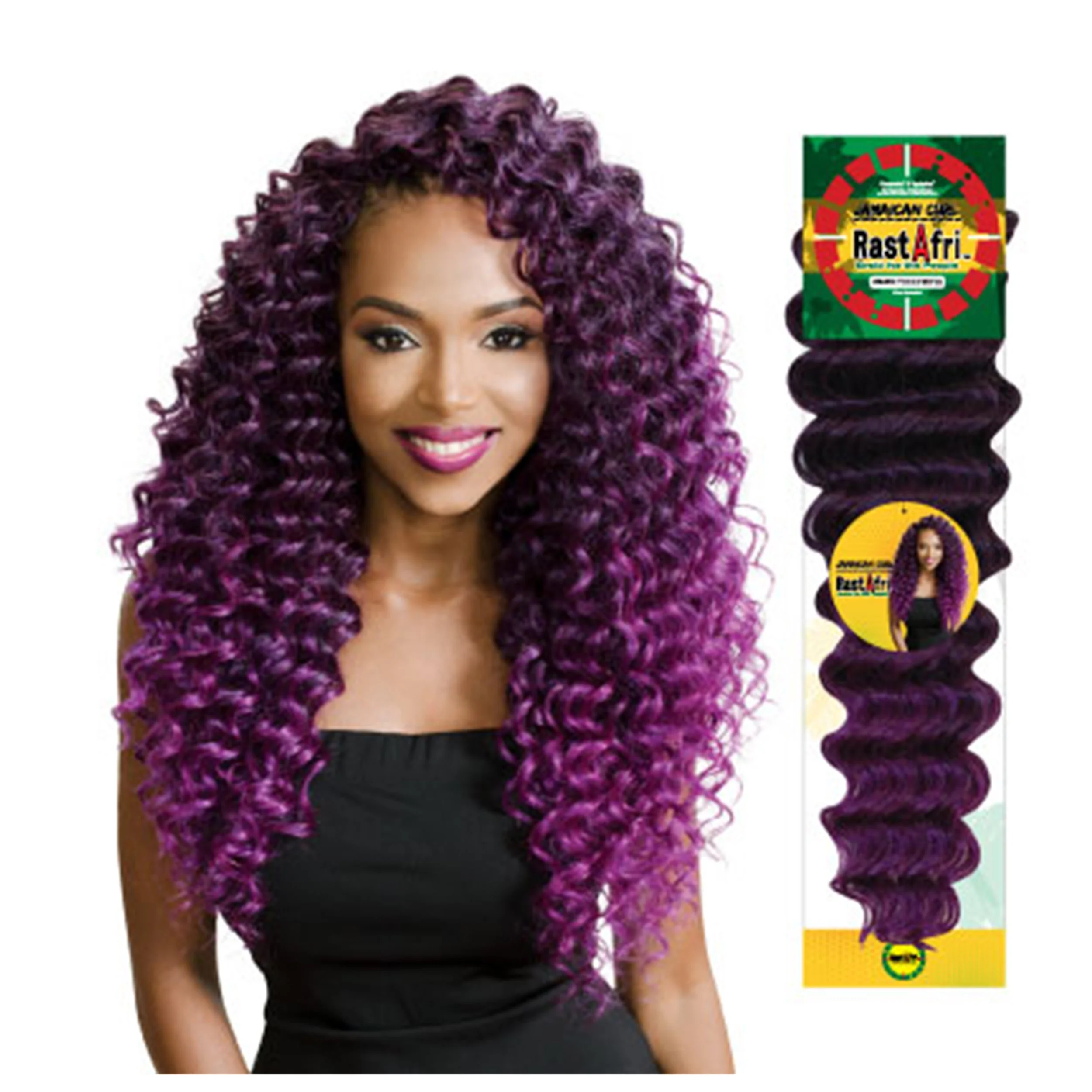 RastAfri Jamaican Curl Crochet Braiding Hair 18"