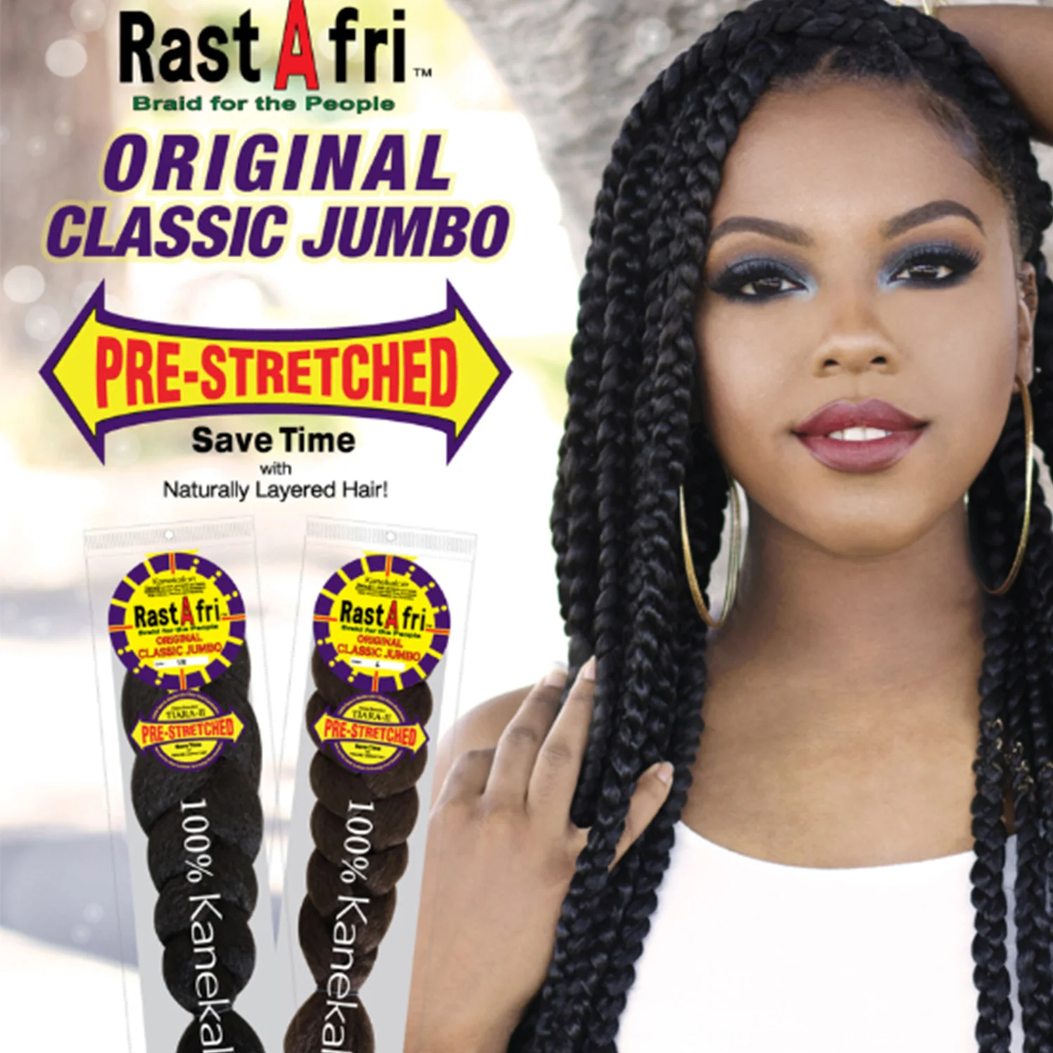 RastAfri Pre-Stretched Classic Jumbo Braiding Hair