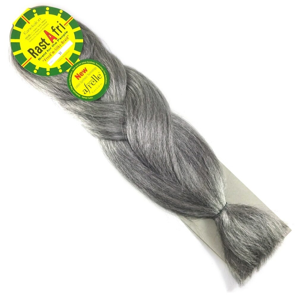 RastAfri Silky Braiding Hair Crochet Hair Extension house of hair la grey gray silver white