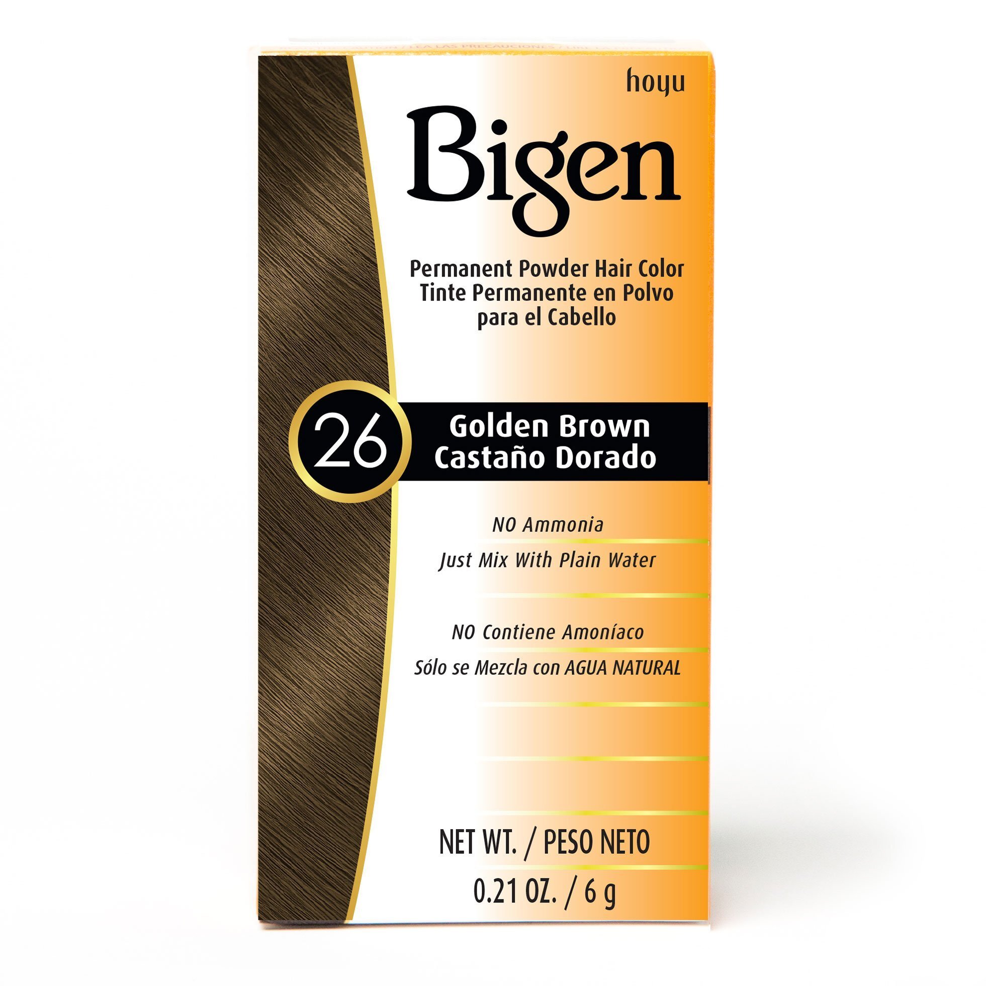 Bigen Permanent Powder Hair Color 26 golden brown bigen color house of hair box dye