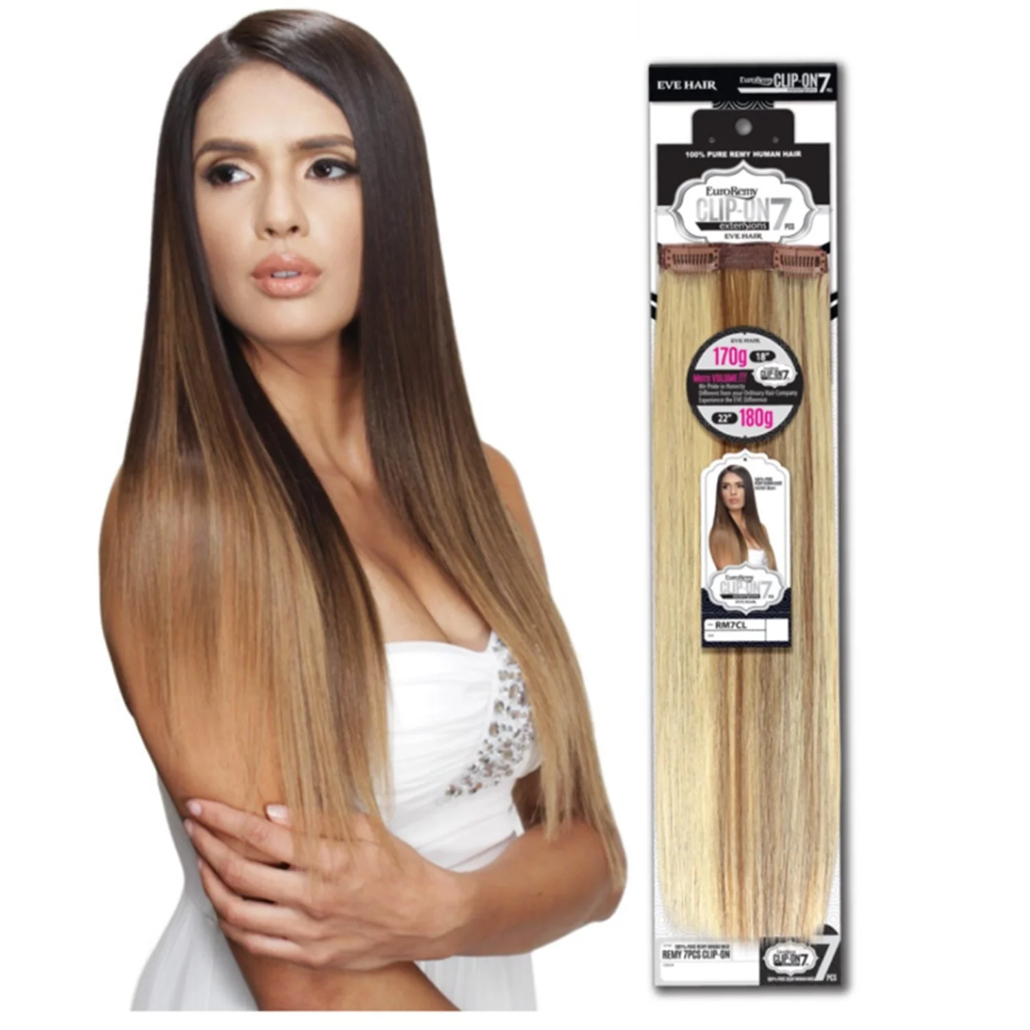 100% Human Hair Clip-In Extensions, 16 Inch Silky Straight, 7 Piece Set Hair Couture 100% Human Hair Extensions LUMI 7 piece Clip-ins main image 4