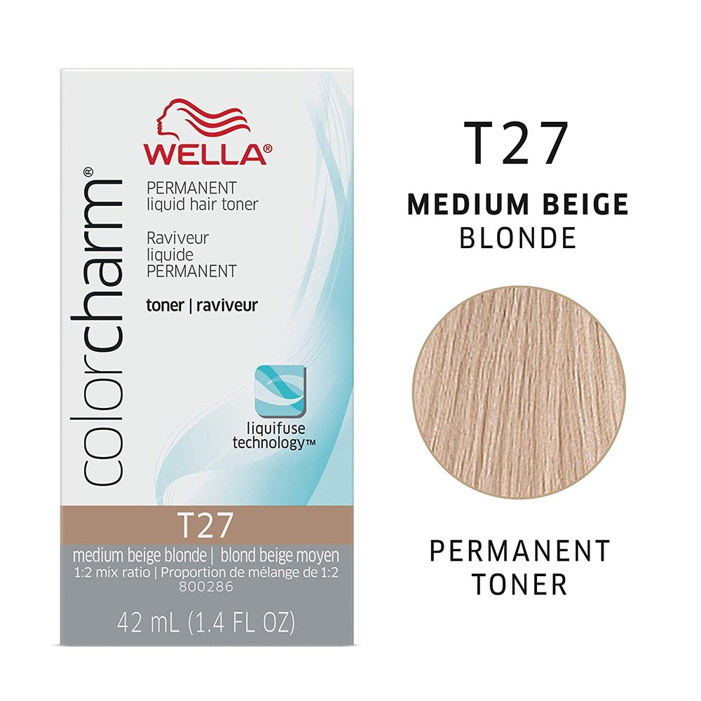Wella Color Charm Permanent Liquid Hair Toner t27 medium beige blonde