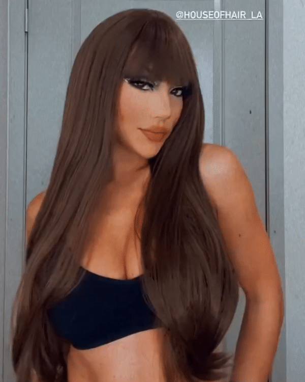 lace front wig bangs pink fashion source frontal blonde blue ash brown natural real synthetic heat safe costume best