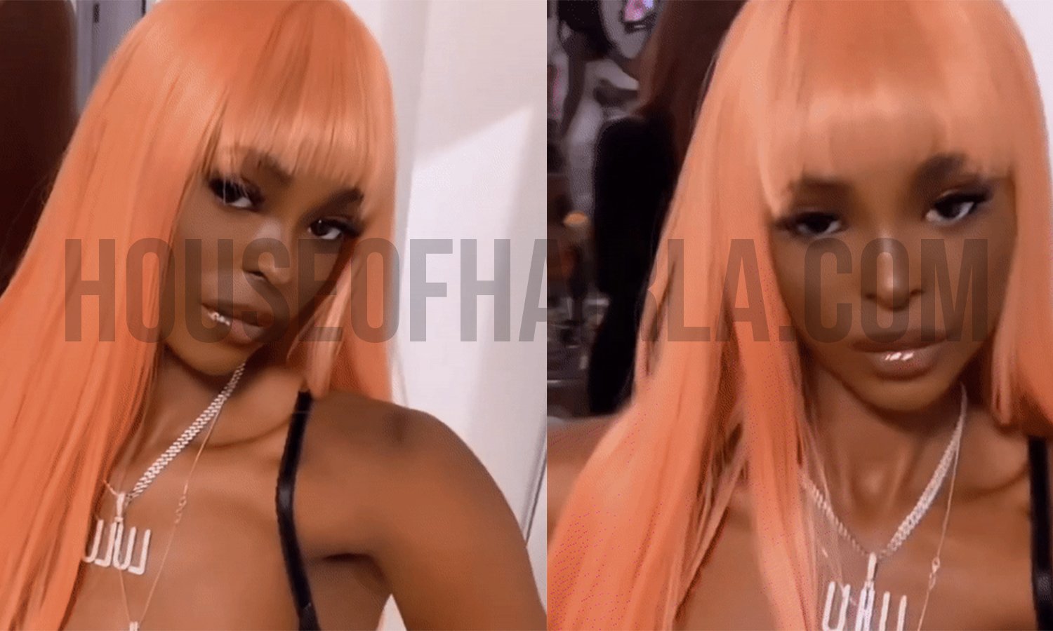 house of hair la pink bangs lace front wig