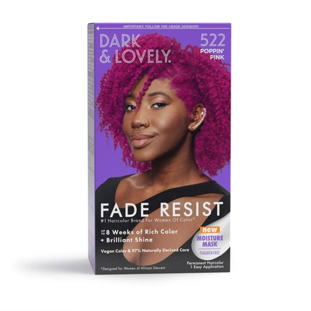 Dark and Lovely SoftSheen Carson Fade Resist Hair Color house of hair box dye color at home kit dark lovely poppin pink