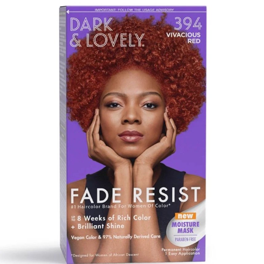 Dark and Lovely SoftSheen Carson Fade Resist Hair Color house of hair box dye color at home kit dark lovely vivacious red
