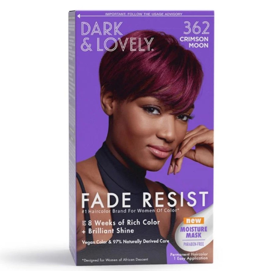 Dark and Lovely SoftSheen Carson Fade Resist Hair Color house of hair box dye color at home kit dark lovely crimson moon