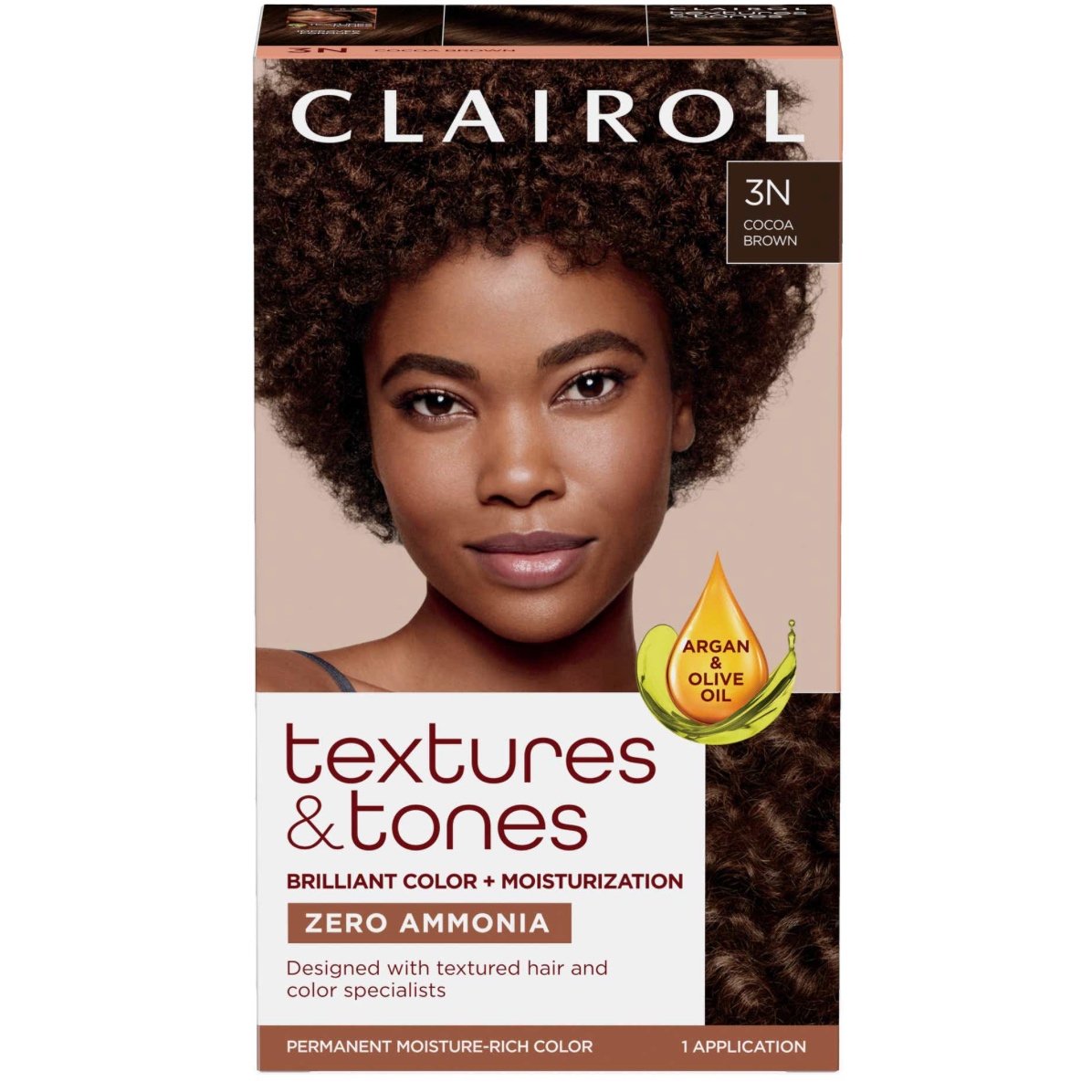 Clairol Textures & Tones Permanent Hair Color hair dye coloring box set 3n cocoa brown