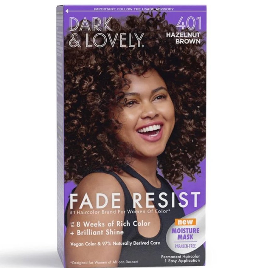 Dark and Lovely SoftSheen Carson Fade Resist Hair Color house of hair box dye color at home kit dark lovely hazelnut Brown