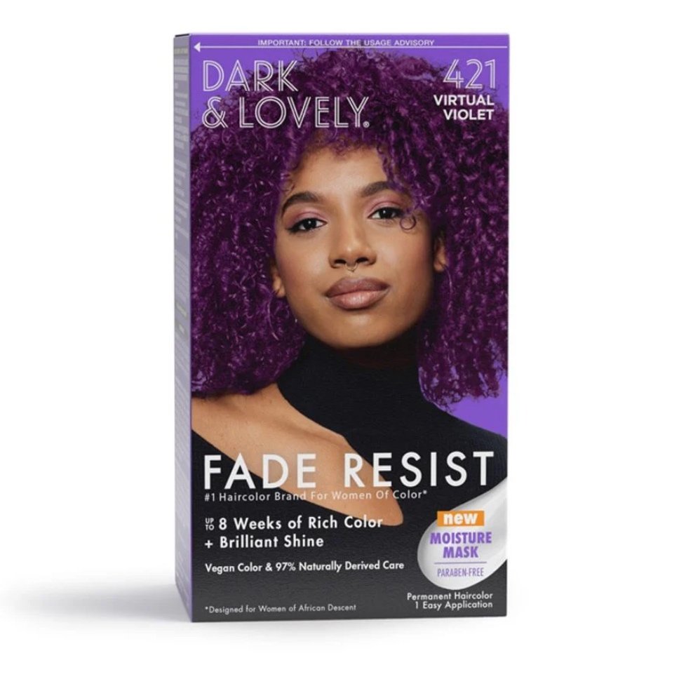 Dark and Lovely SoftSheen Carson Fade Resist Hair Color house of hair box dye color at home kit dark lovely violet
