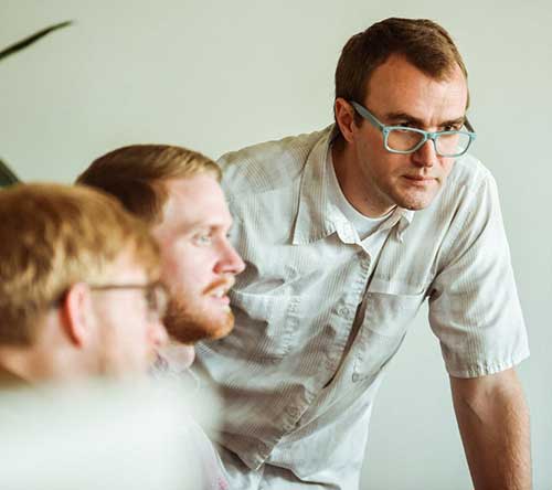 Lead Developer reviewing a project