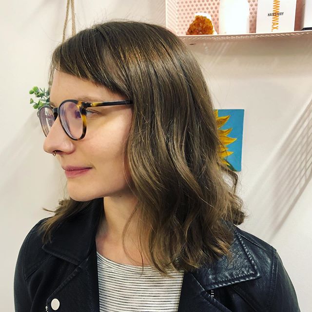 First photo and first referral in Wild Folk! @kristenalexis_  took the plunge and chopped a solid 6 inches from her hair. Cool haircut for a cool girl. Thanks Kristen, and thanks @martymcflyby88 for sending her my way ✨