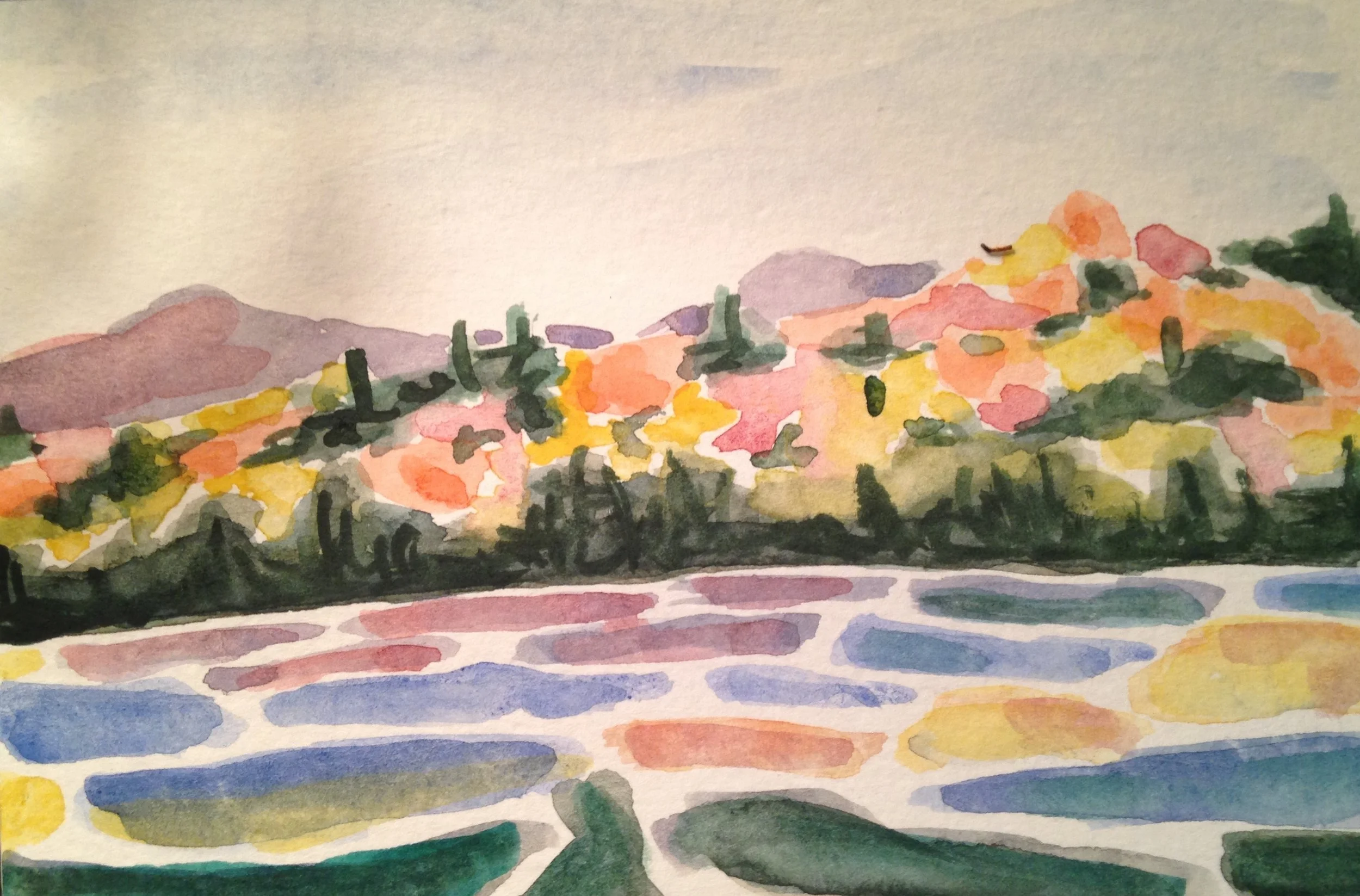 Mooselookmeguntic Lake, October (watercolor on paper)