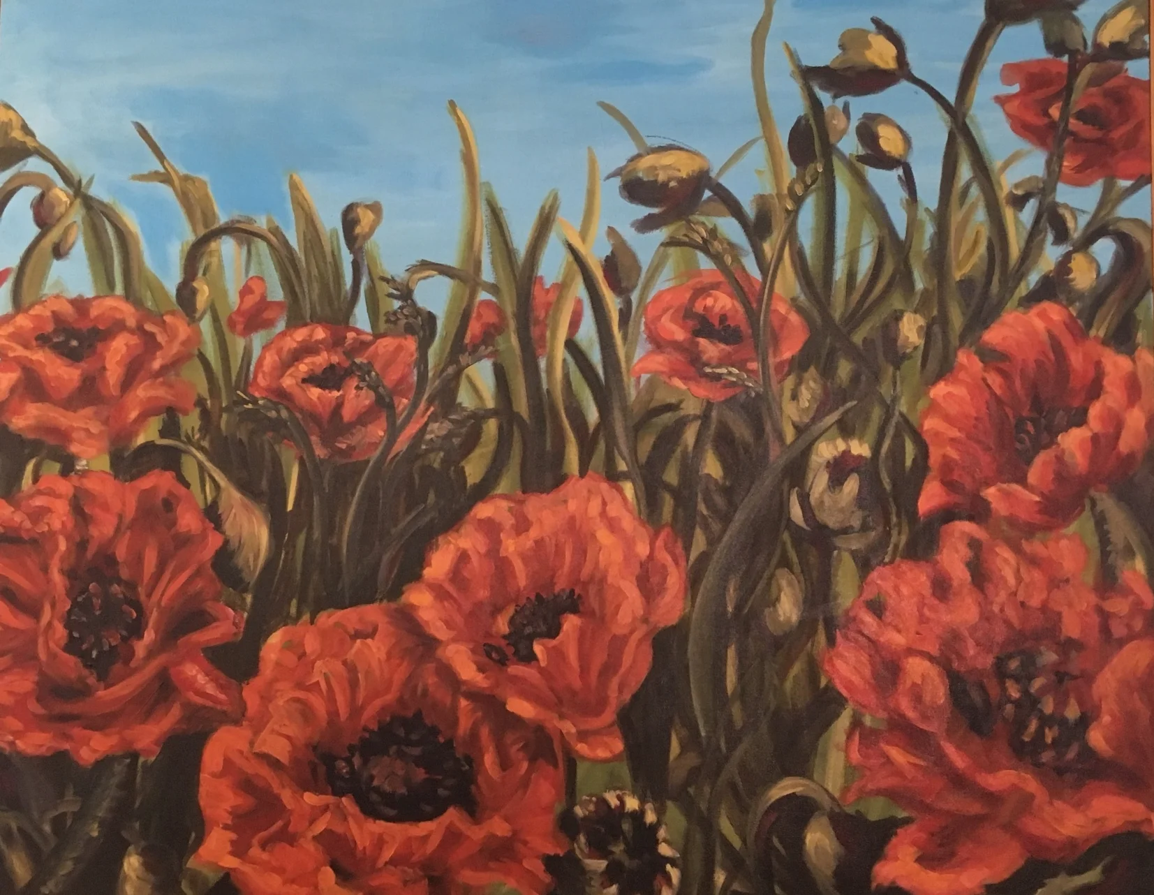 Poppies (oil on canvas)
