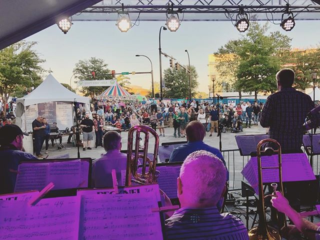 From the back row. #fallforgreenville2018 #greenvillejazzcollective #bigband #ffgvl