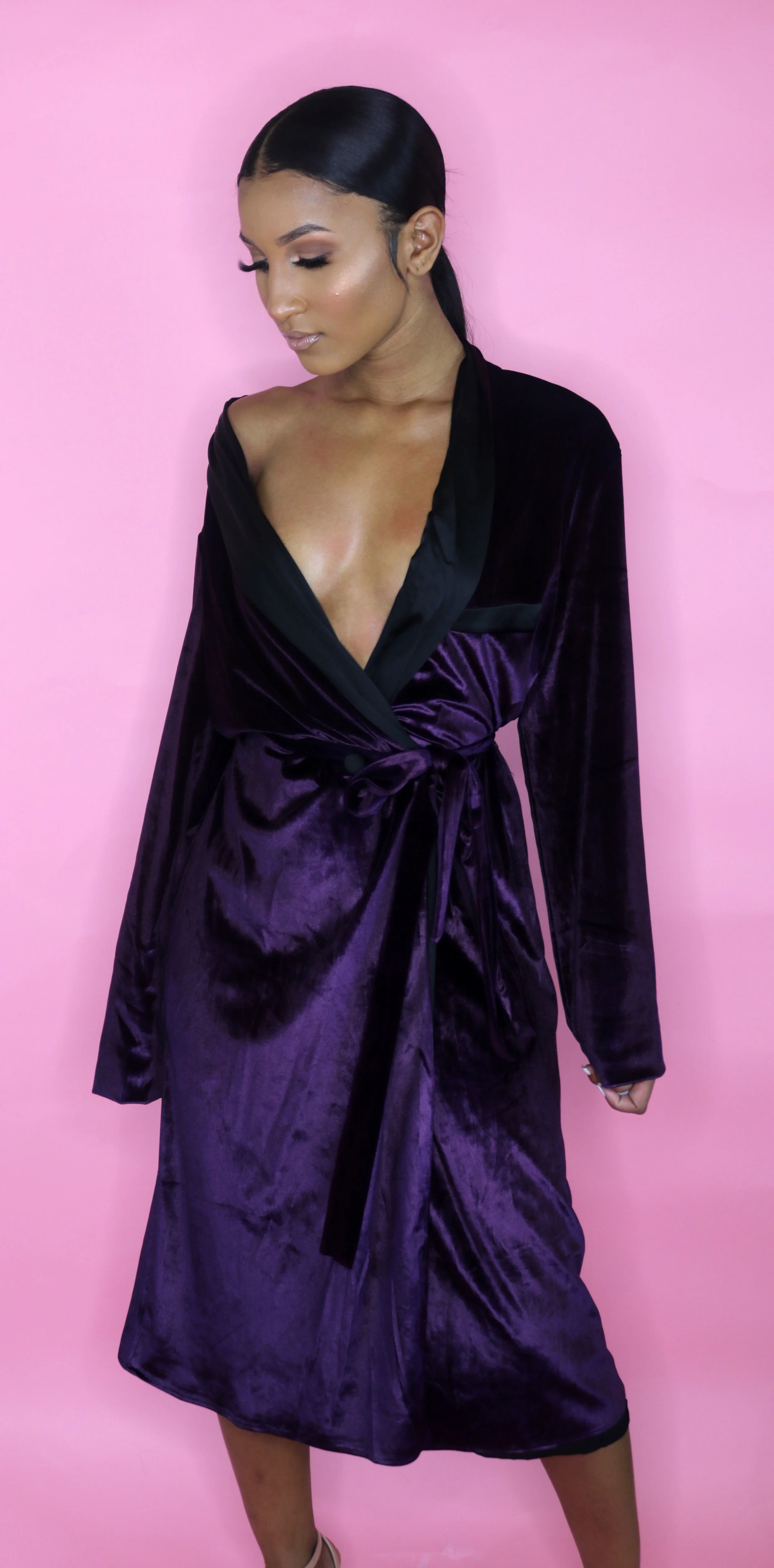 velvet robe dress