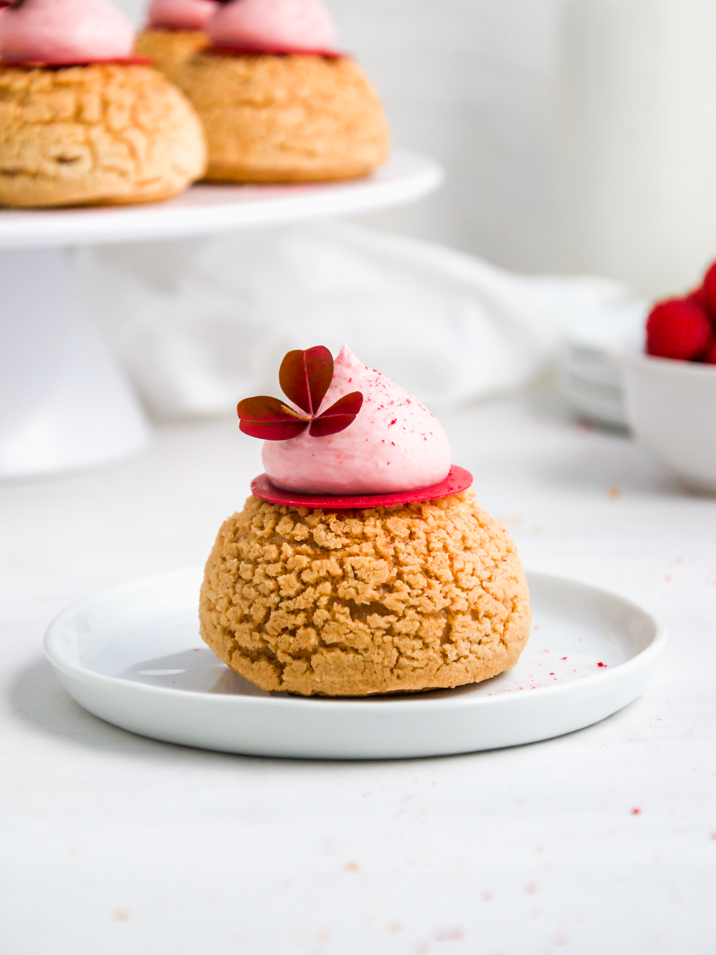 Raspberry Choux Au Craquelin Julie Marie Eats