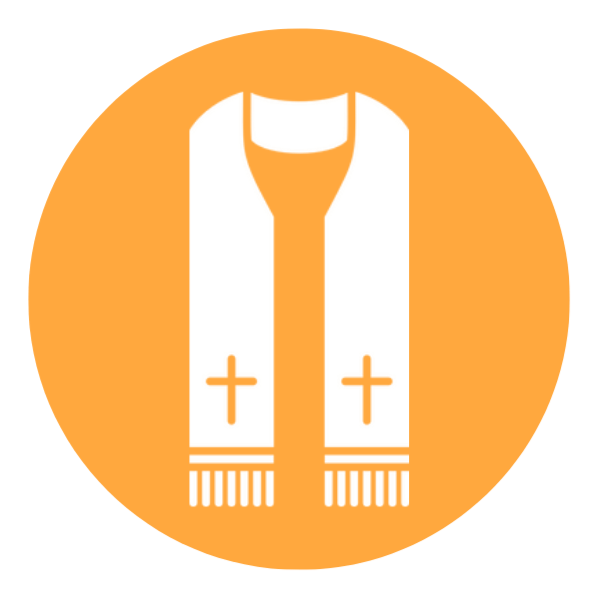 Confession stole with crosses and fringe detailing.