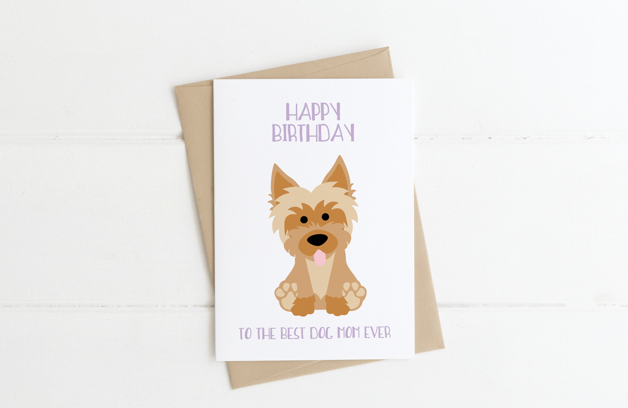 Yorkie Dog Mom Birthday Card