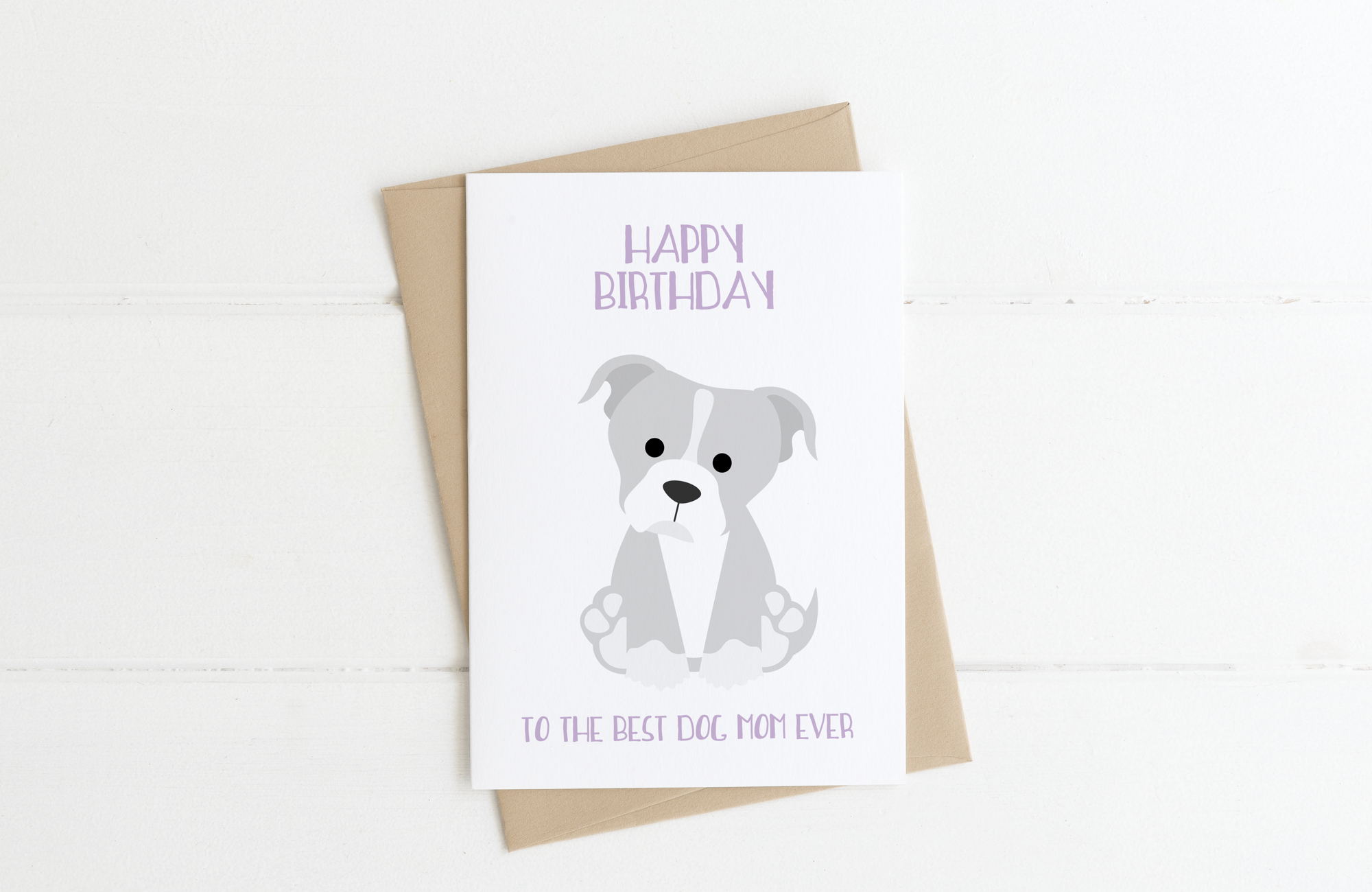 Bulldog Dog Mom Birthday Card