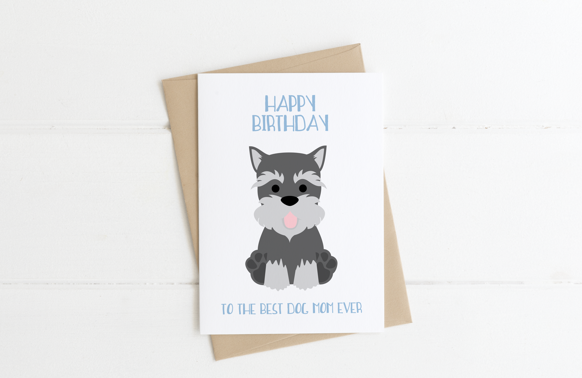 Schnauzer Dog Dad Birthday Card