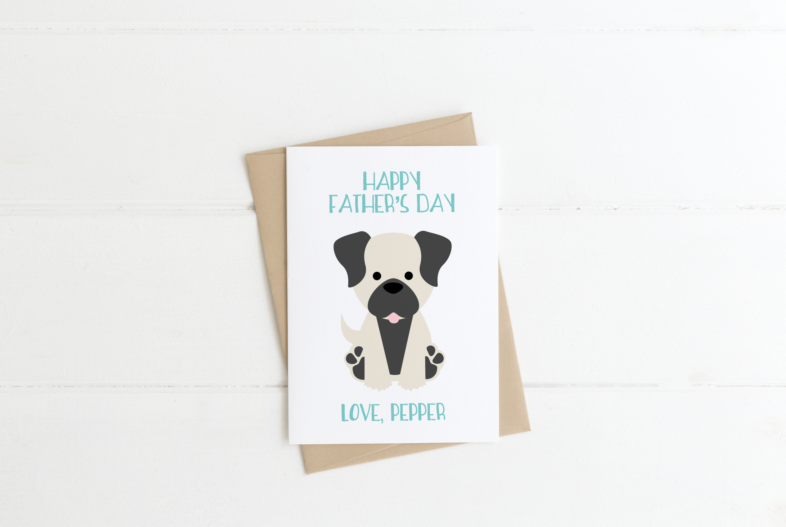 Pug Dog Dad Father's Day Card