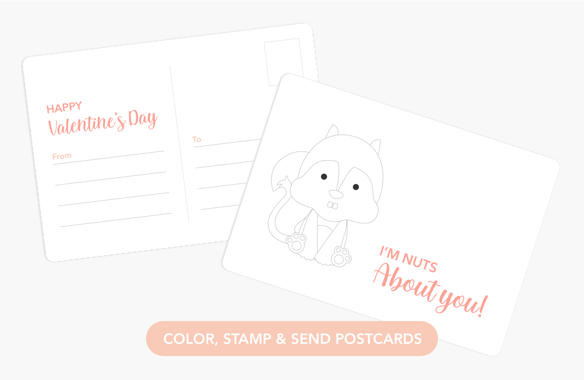 Woodland Coloring Postcards