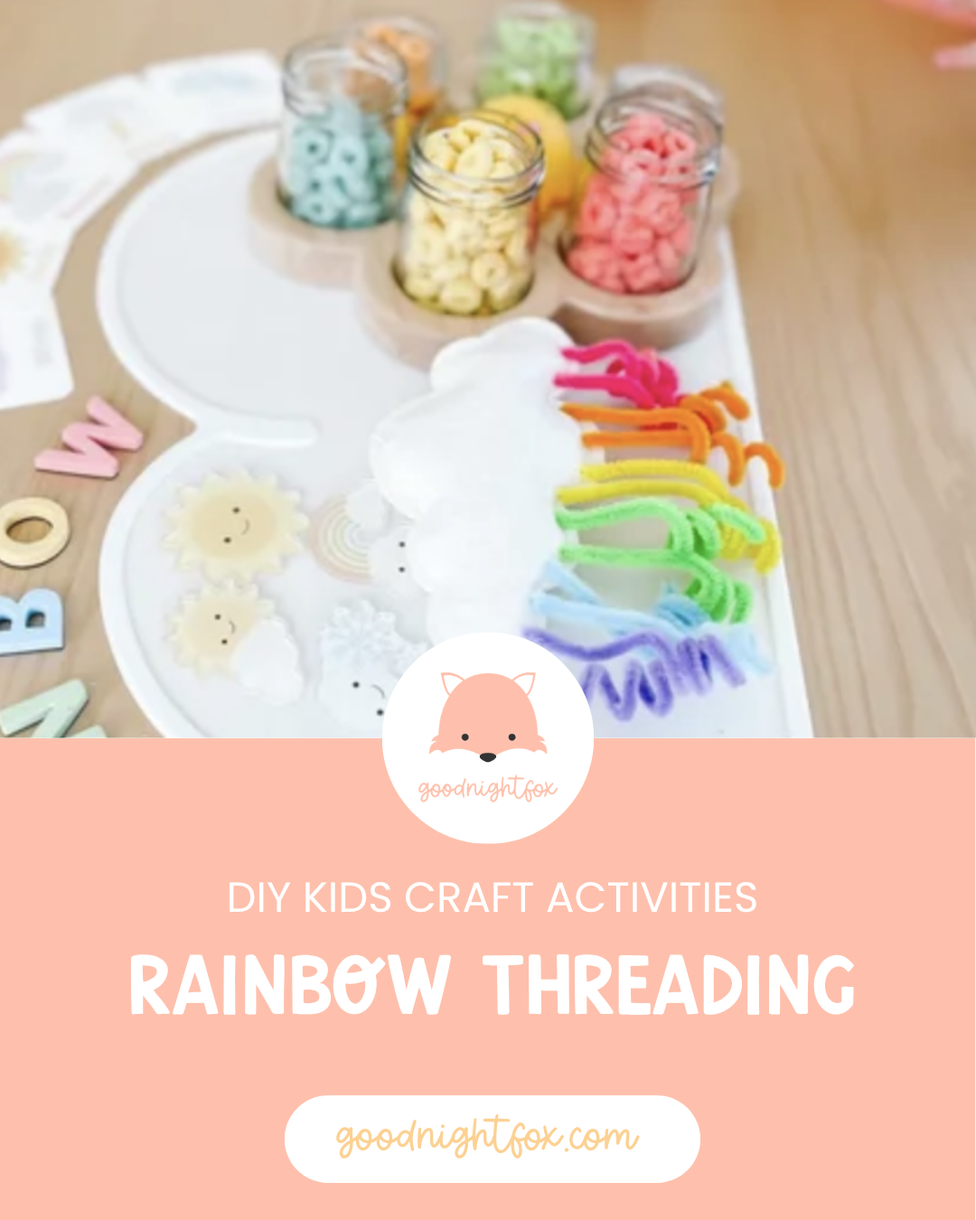 Rainbow Cloud Pipe Cleaner &amp; Fruit Loop Craft