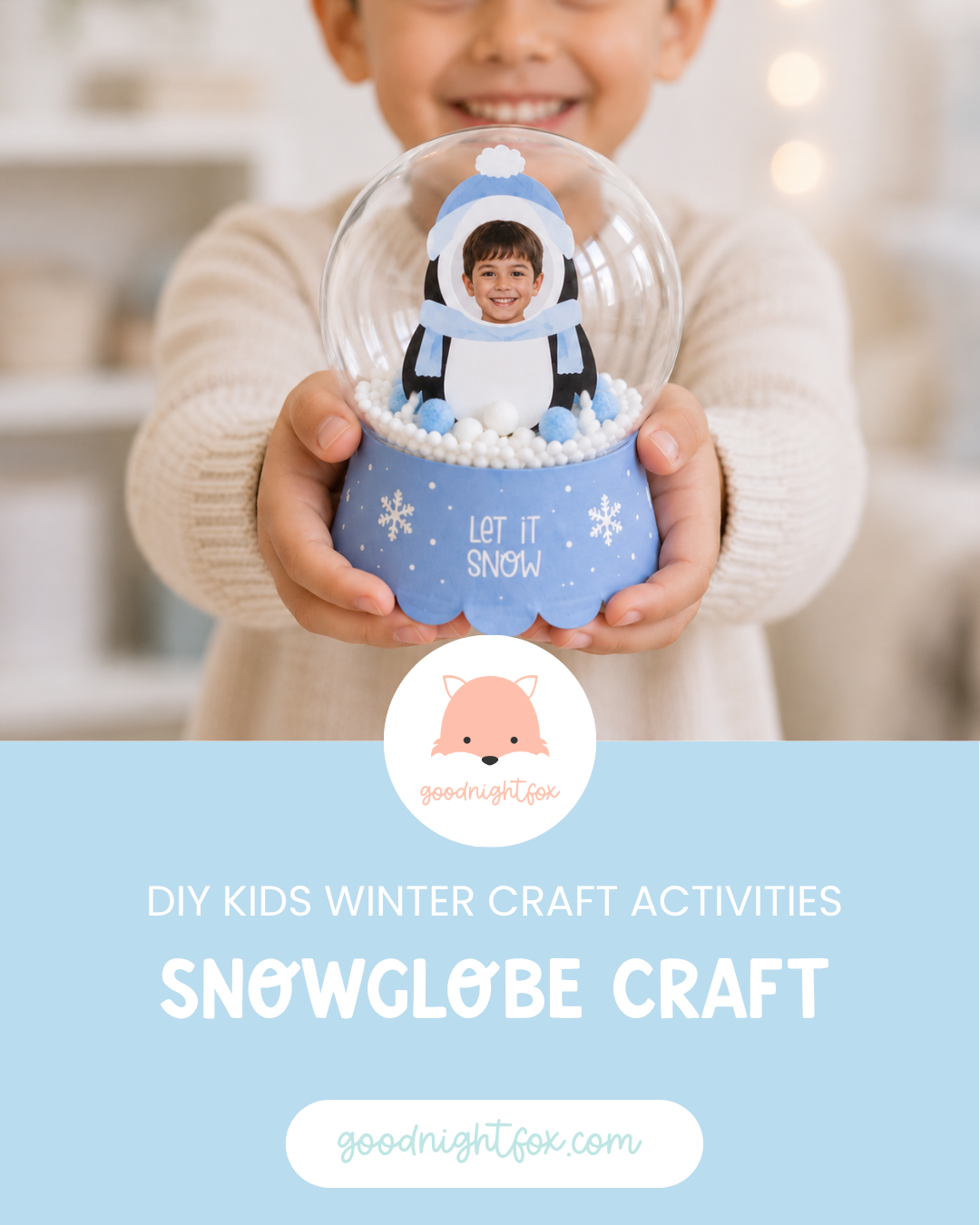 Arctic Animal Snow Globe Ornaments: Winter Photo Craft for Kids