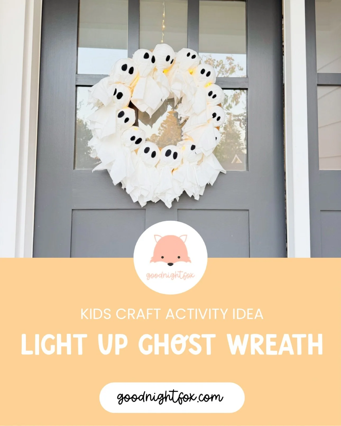 DIY Ghost Wreath: A Light-Up Tissue Ghost Craft for Halloween