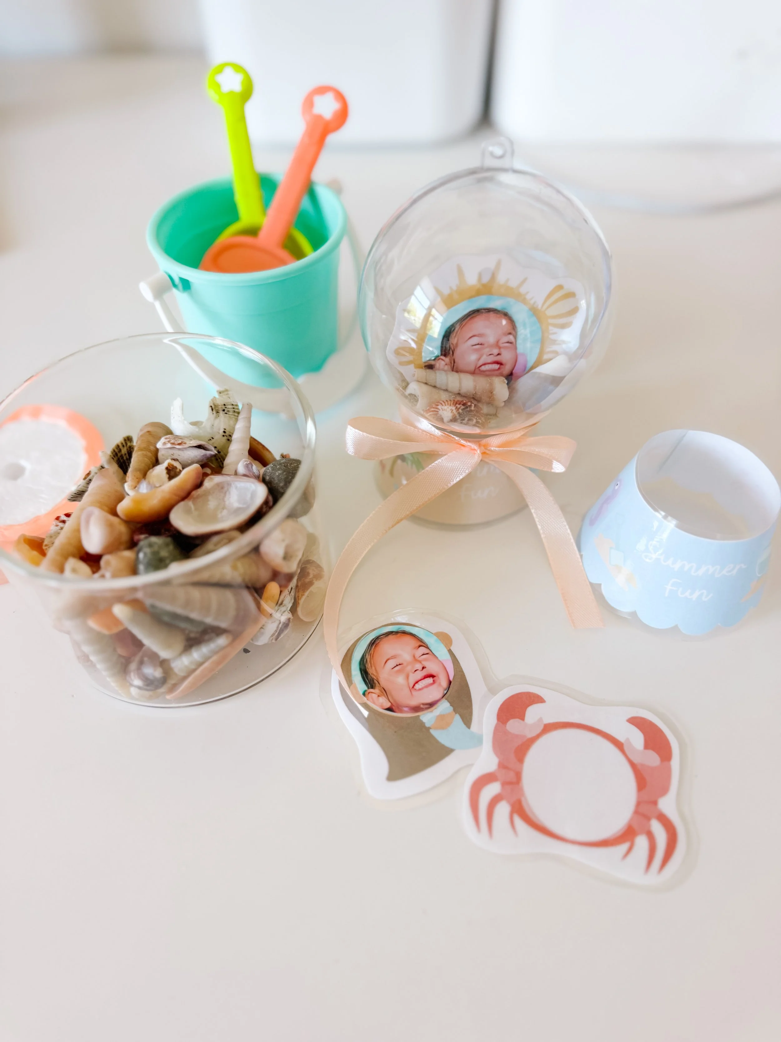 DIY photo globe for preserving family beach memories