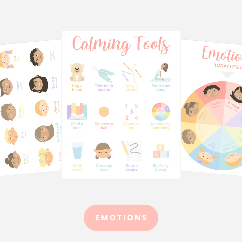 Set of 3 emotions posters for a calm down corner