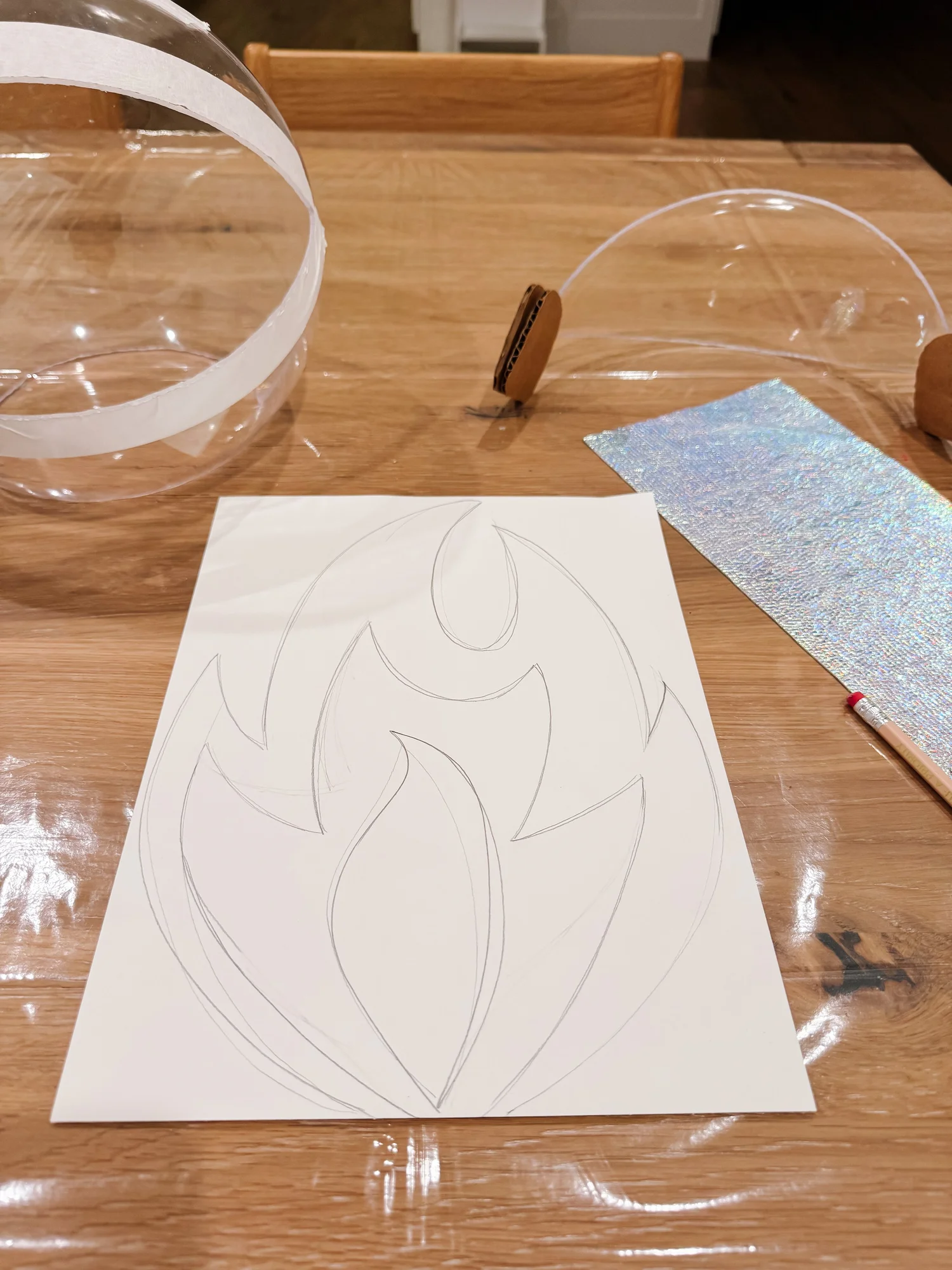 Pastel felt flame shapes cut and layered