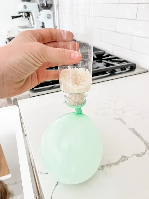 Fine motor sensory play with homemade stress balls