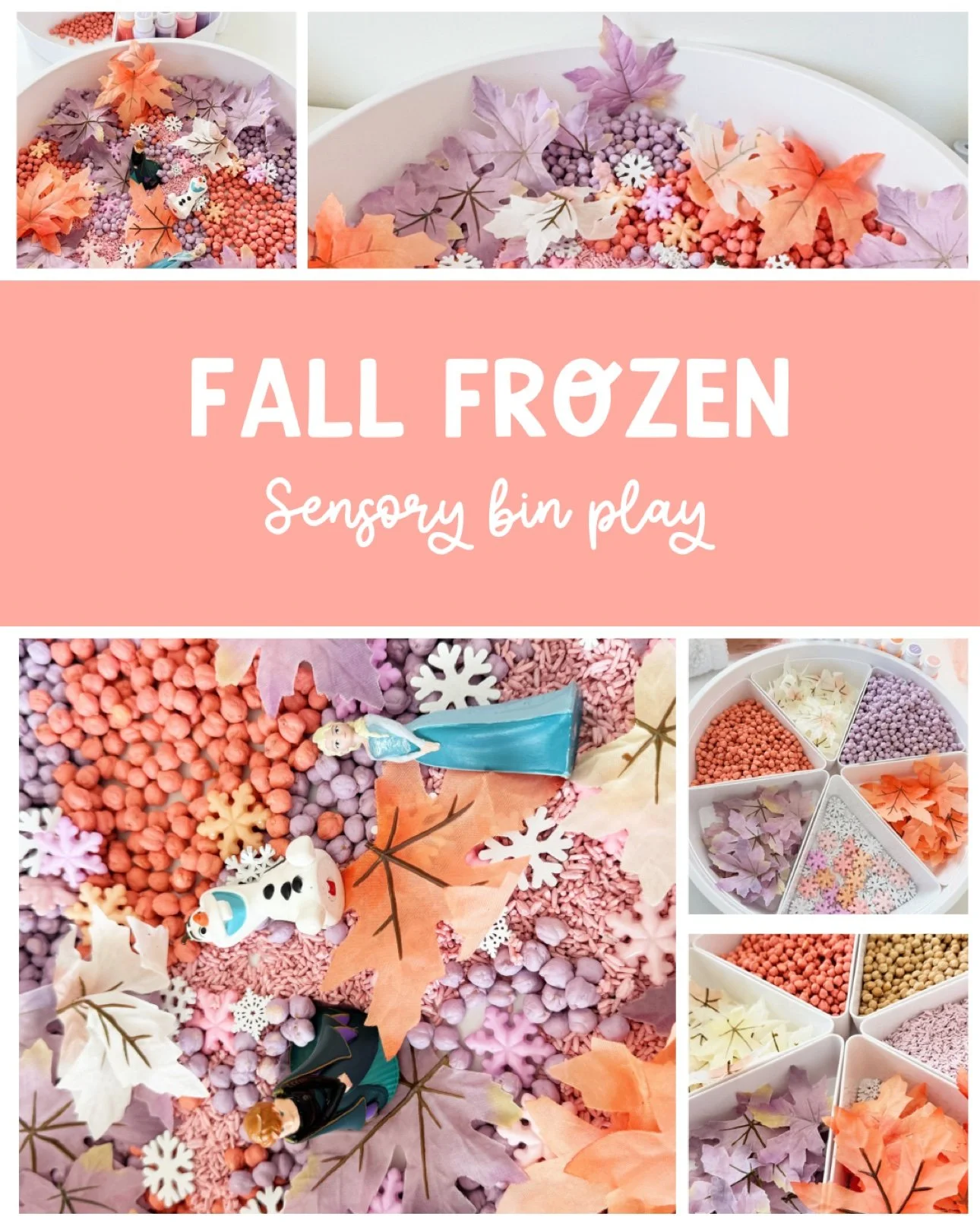 Fall Frozen Sensory Bin: A Pastel Fall + Frozen Sensory Bin for Little Hands