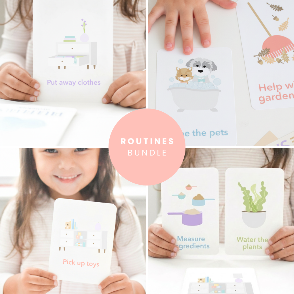 Routines flashcards bundle for building a toddler visual schedule